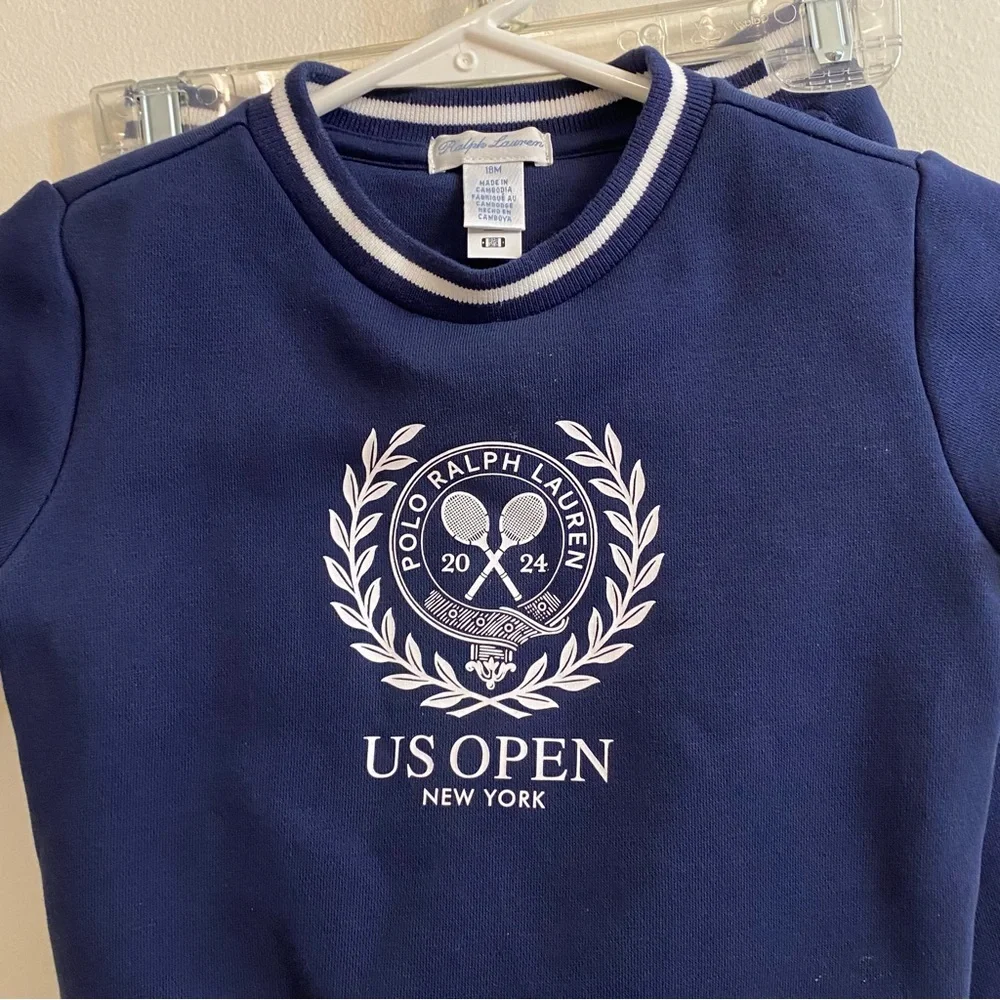 Polo‎ Ralph Lauren US Open Crest Fleece Sweatshirt and Pants Set Sz 18M 2024